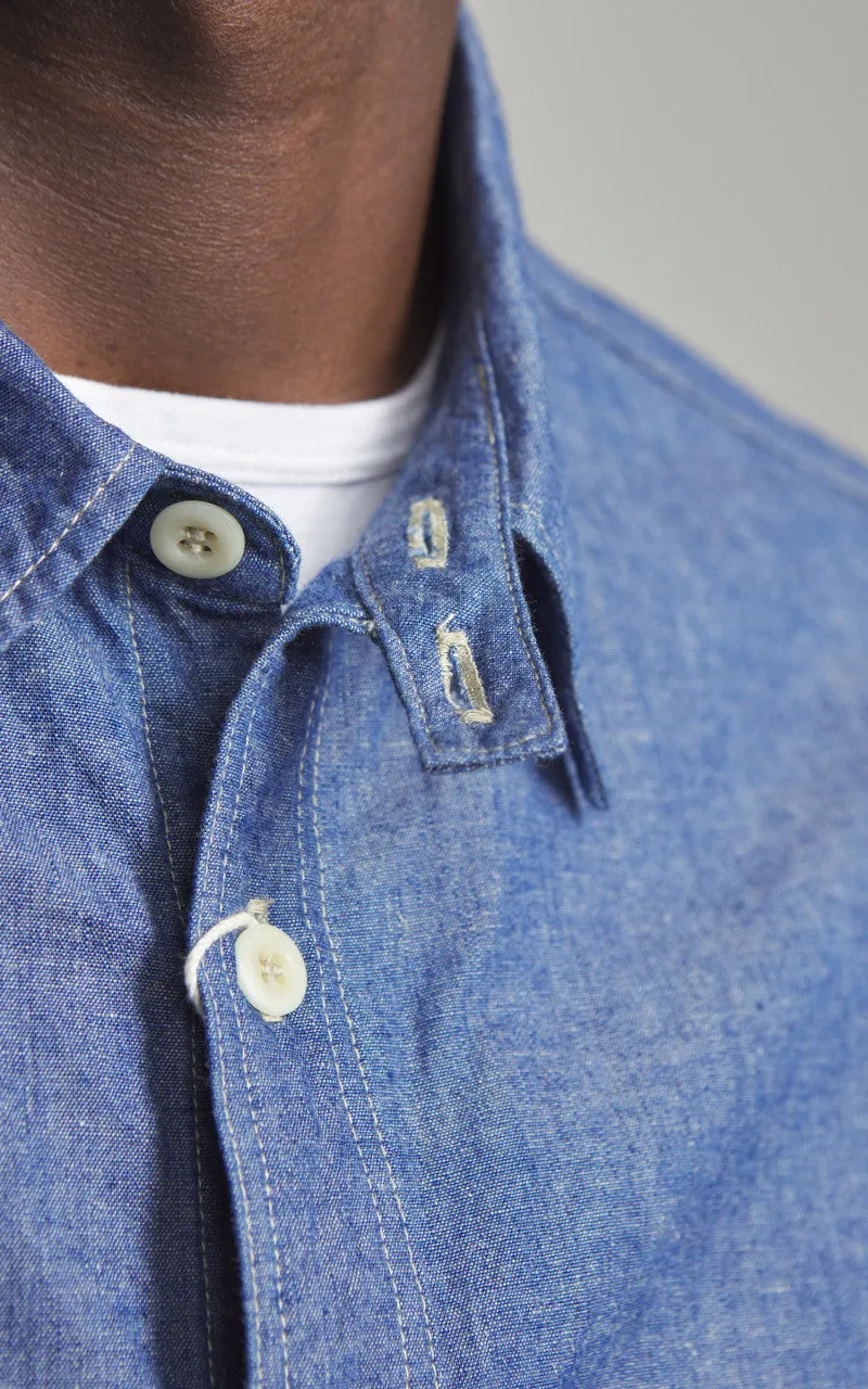 Omoto Denim 5017 High Density Chambray Work Shirt 5.5oz sold by Cultizm product image thumbnail 4
