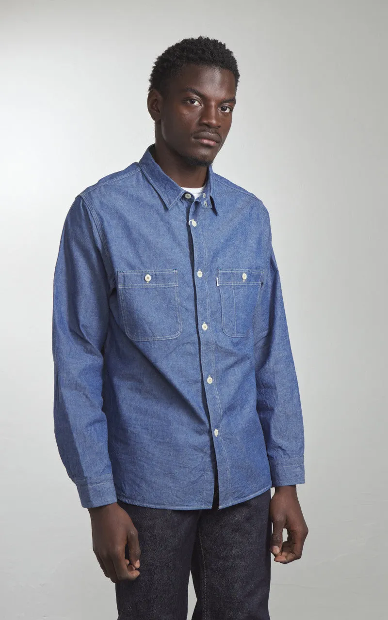 Omoto Denim 5017 High Density Chambray Work Shirt 5.5oz sold by Cultizm product image thumbnail 2