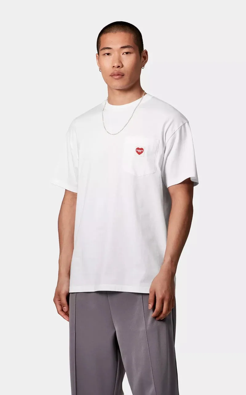 Carhartt WIP S/S Pocket Heart T-Shirt White/Red sold by Cultizm product image thumbnail 2