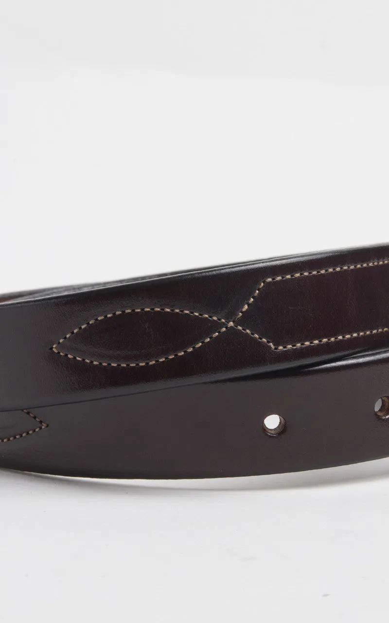 Tory Leather Bridle Leather Repeated Stitch Belt Havana sold by Cultizm product image thumbnail 3