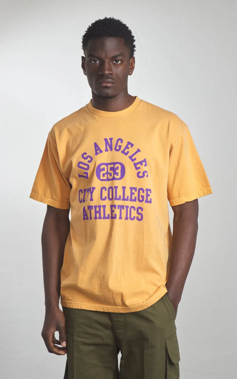 Houston Pigment Dyed (Los Angeles) Print T-Shirt Yellow sold by Cultizm product image thumbnail 2