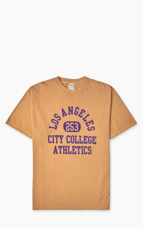 Houston Pigment Dyed (Los Angeles) Print T-Shirt Yellow sold by Cultizm