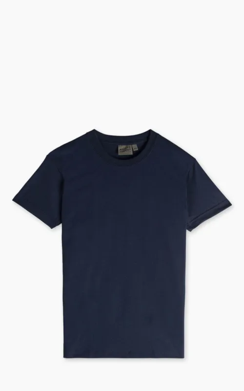 Naked & Famous Denim Circular Knit T-Shirt Solid Navy sold by Cultizm