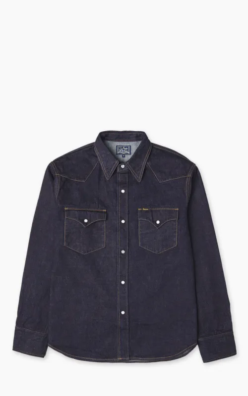 Studio D'Artisan D5571 Selvedge Denim Western Shirt One Wash Indigo sold by Cultizm