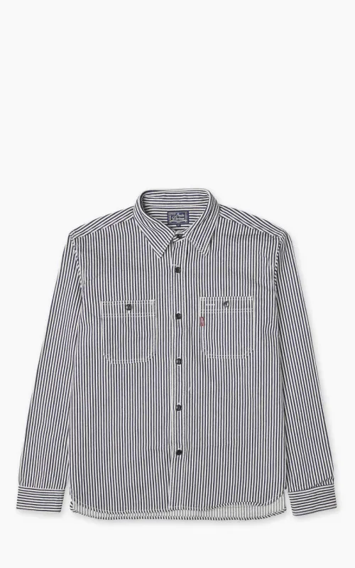 Studio D'Artisan D5335H Heavy Japanese Hickory Stripe Work Shirt Indigo sold by Cultizm