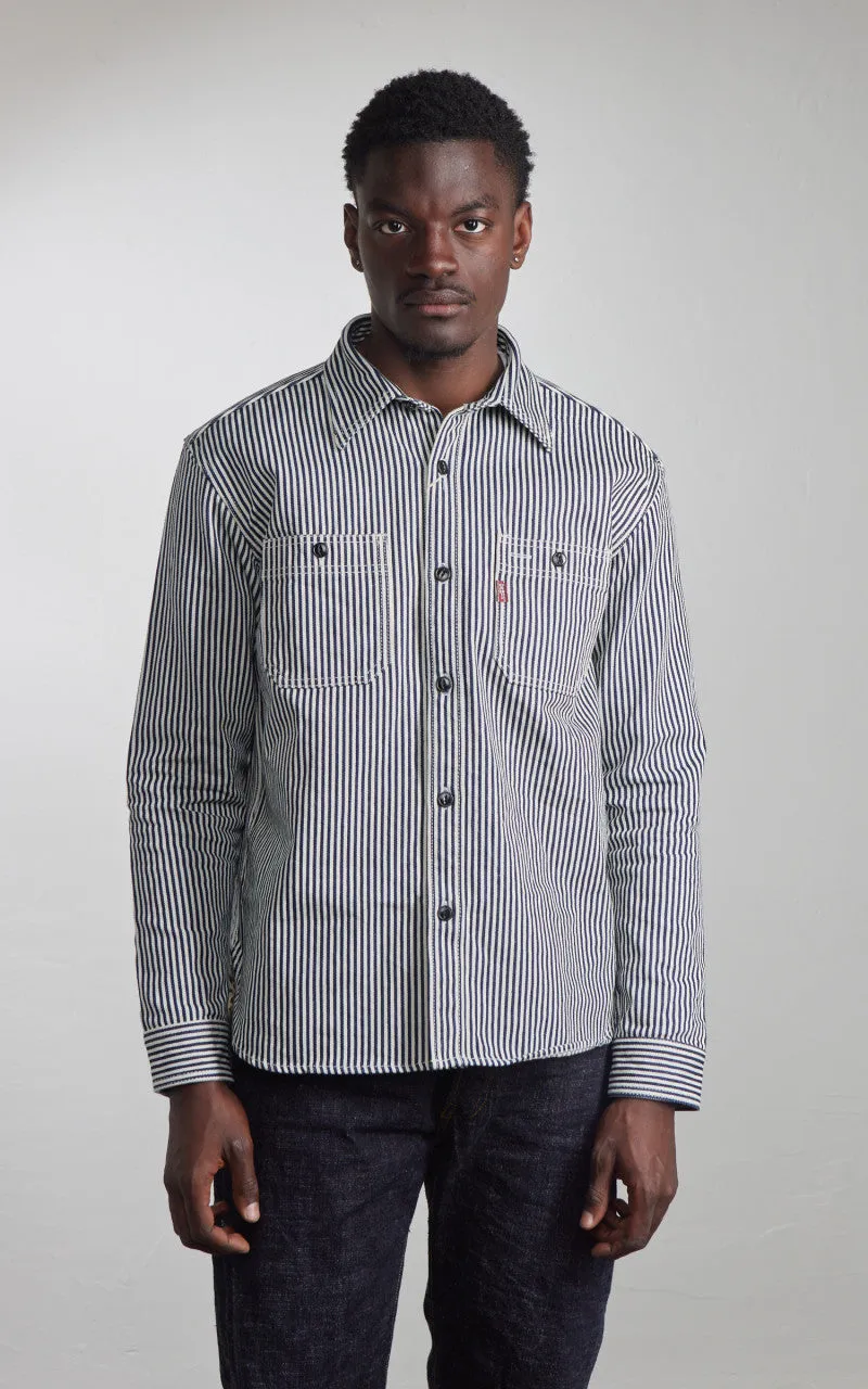 Studio D'Artisan D5335H Heavy Japanese Hickory Stripe Work Shirt Indigo sold by Cultizm product image thumbnail 5