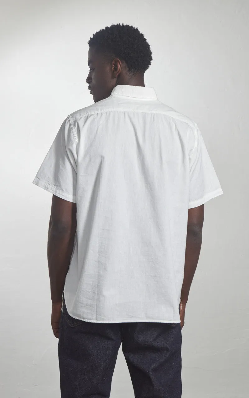 OrSlow Short Sleeve Chambray Work Shirt White sold by Cultizm product image thumbnail 5