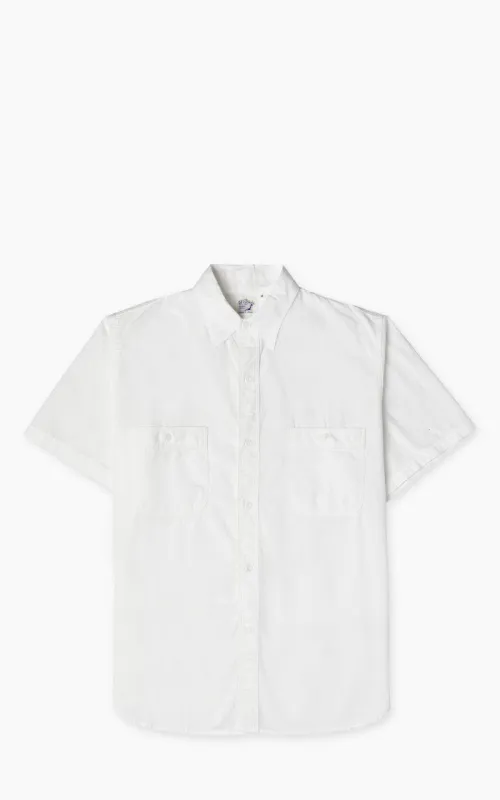 OrSlow Short Sleeve Chambray Work Shirt White sold by Cultizm