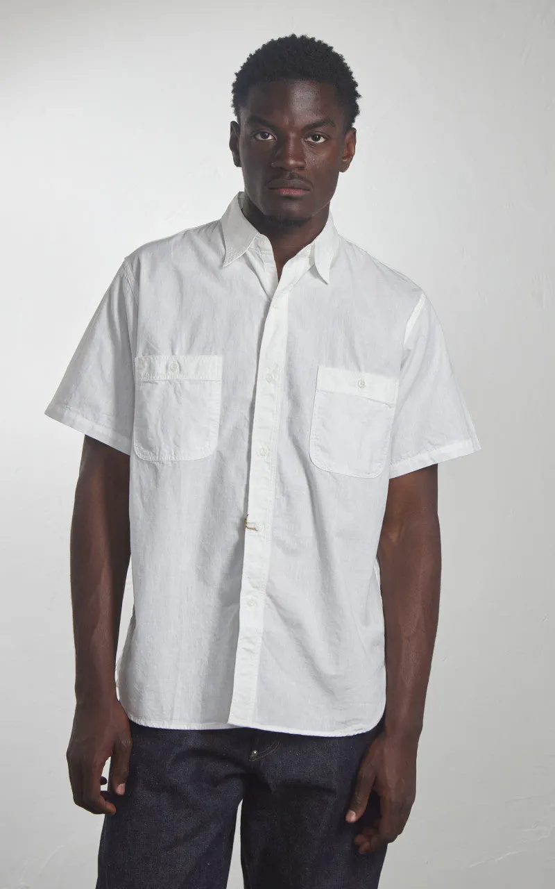 OrSlow Short Sleeve Chambray Work Shirt White sold by Cultizm product image thumbnail 2