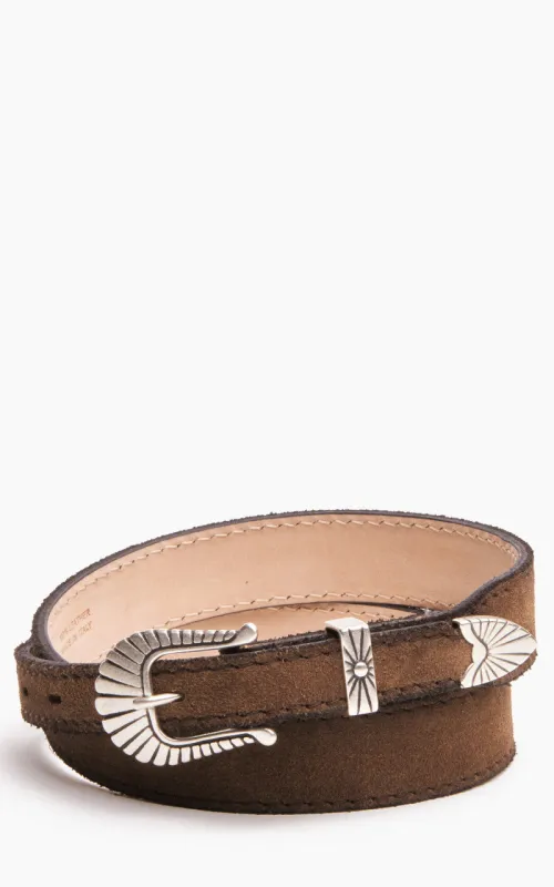 Jean Dessel Western Belt Suede Lines Less Buckle Brown sold by Cultizm