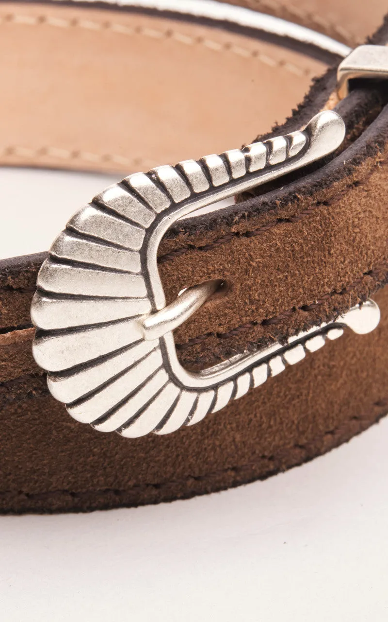 Jean Dessel Western Belt Suede Lines Less Buckle Brown sold by Cultizm product image thumbnail 3