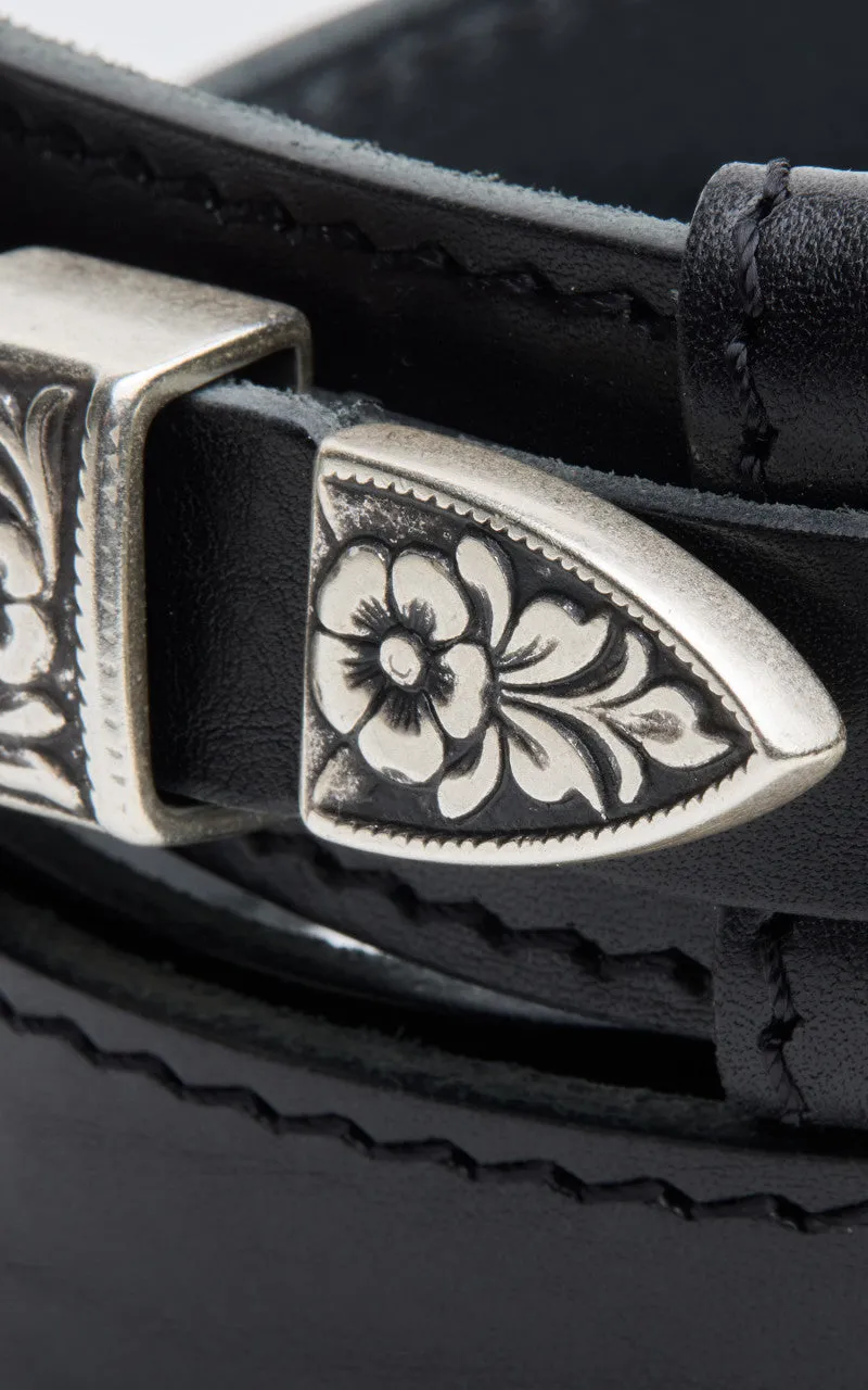 Jean Dessel Western Belt Flowers Buckle Black sold by Cultizm product image thumbnail 4