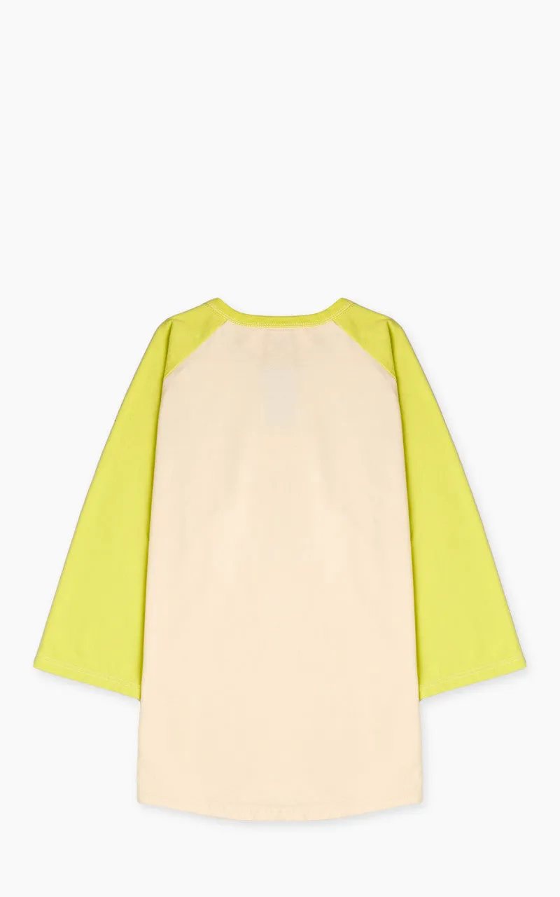 The Flat Head FN-TSRB-003 Raglan Qaurter Sleeve R.T.W. Ivory/Yellow sold by Cultizm product image thumbnail 3