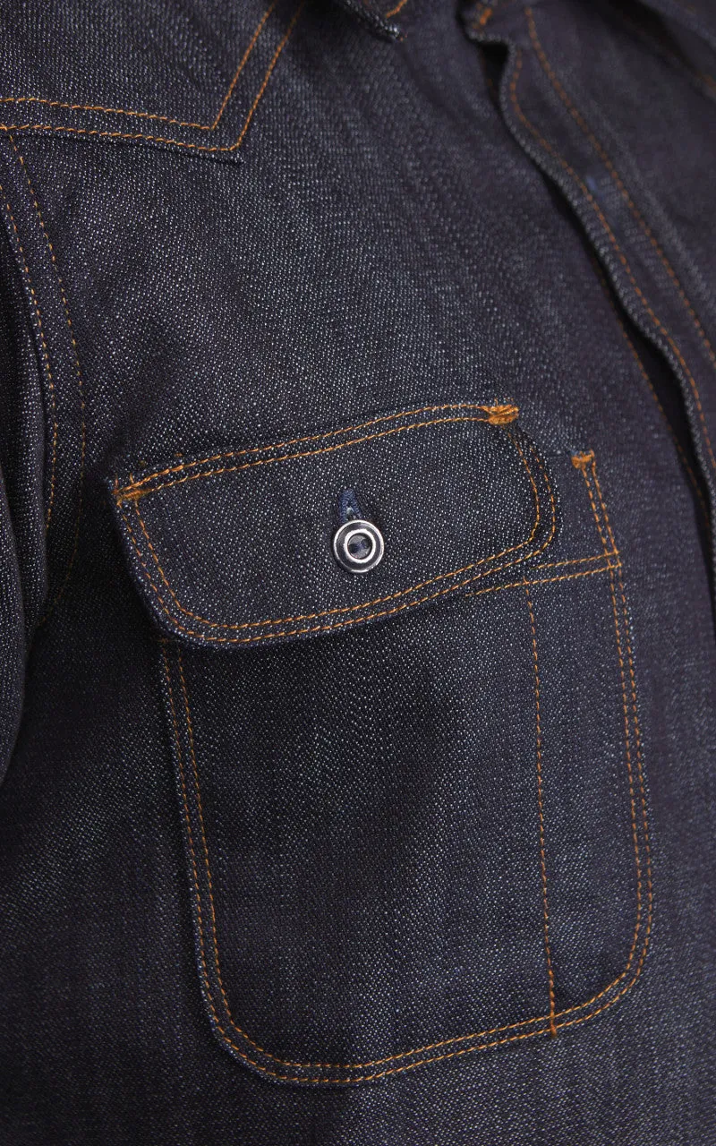 Tellason Topper Denim Shirt Unwashed Indigo 7.5oz sold by Cultizm product image thumbnail 4