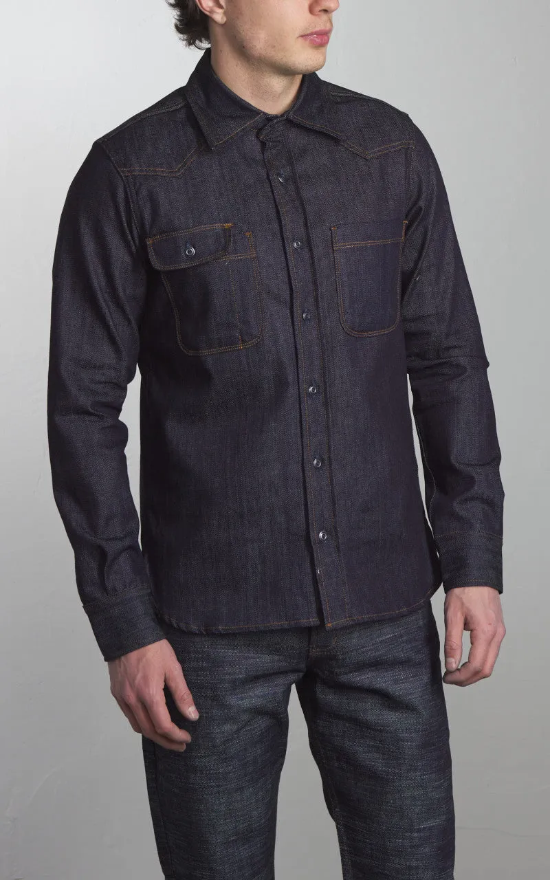 Tellason Topper Denim Shirt Unwashed Indigo 7.5oz sold by Cultizm product image thumbnail 2