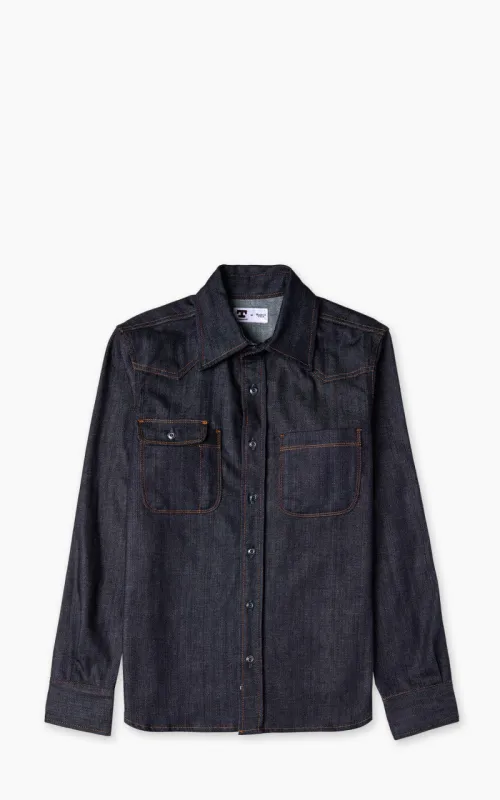 Tellason Topper Denim Shirt Unwashed Indigo 7.5oz sold by Cultizm