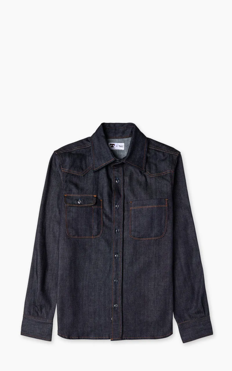 Tellason Topper Denim Shirt Unwashed Indigo 7.5oz sold by Cultizm