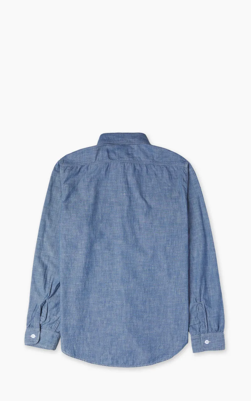 Fullcount 4091 20s Short Chambray Shirt Blue sold by Cultizm product image thumbnail 3