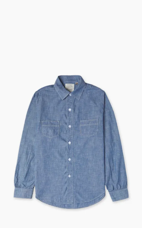 Fullcount 4091 20s Short Chambray Shirt Blue sold by Cultizm