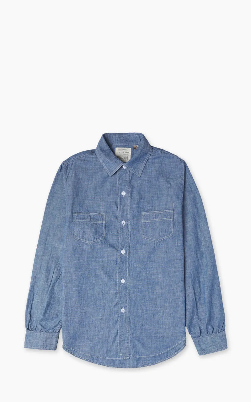 Fullcount 4091 20s Short Chambray Shirt Blue sold by Cultizm