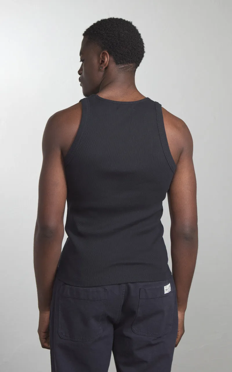 Merz b. Schwanen RIBTANK01 Ribbed Tank Top Charcoal sold by Cultizm product image thumbnail 3
