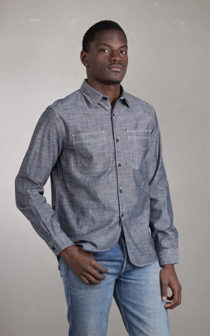 Tellason Fisher Shirt New Chrambray Blue sold by Cultizm product image thumbnail 4