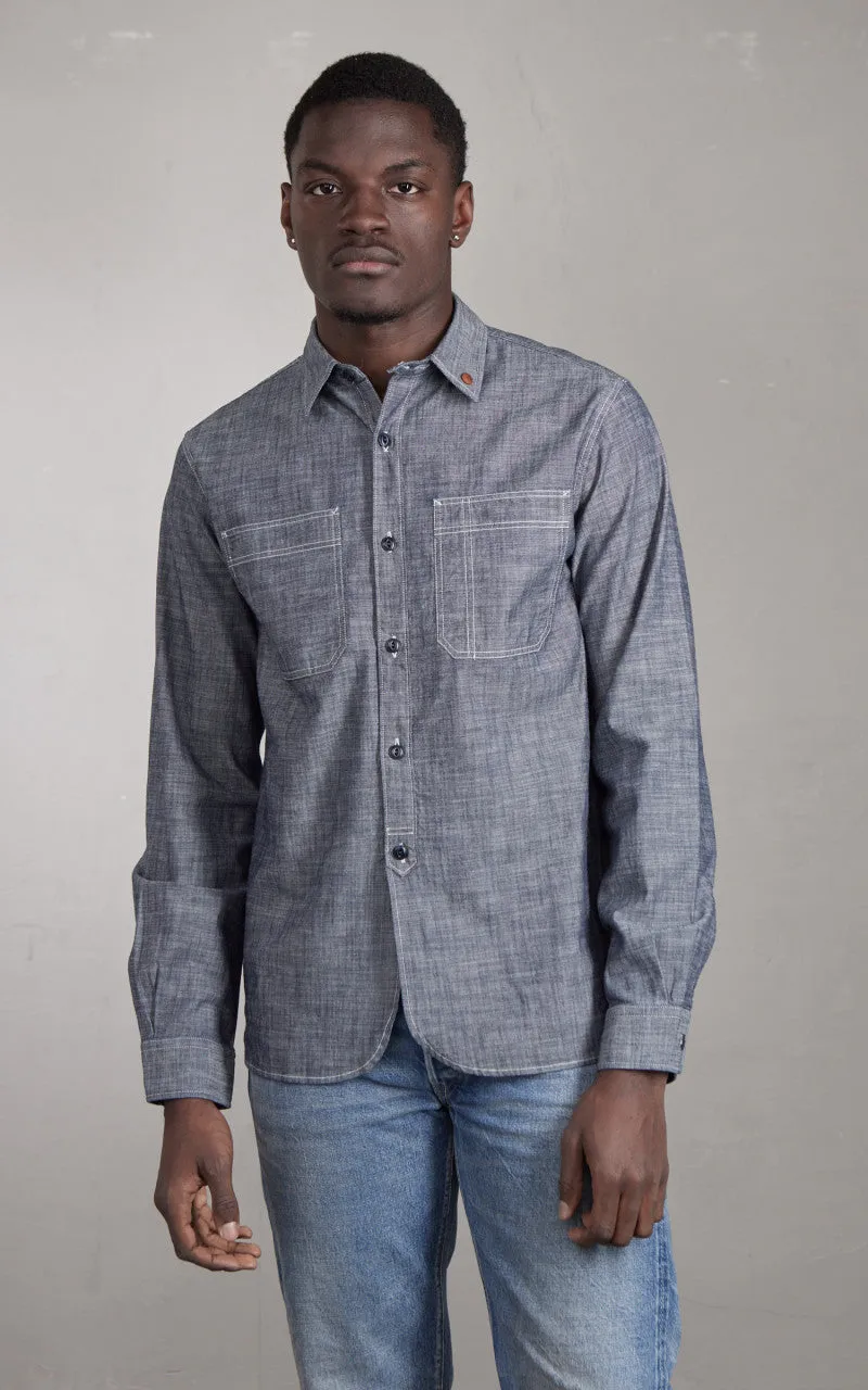 Tellason Fisher Shirt New Chrambray Blue sold by Cultizm product image thumbnail 2