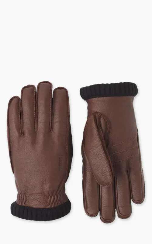 Hestra Deerskin Primaloft Rib Chocolate sold by Cultizm
