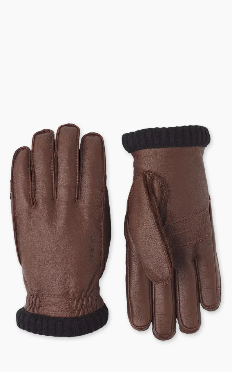 Hestra Deerskin Primaloft Rib Chocolate sold by Cultizm