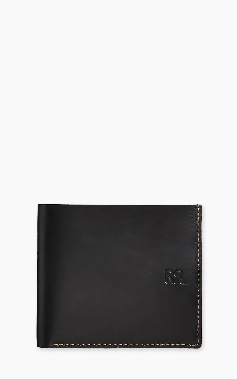 RRL Leather Billfold Wallet Black Over Brown sold by Cultizm