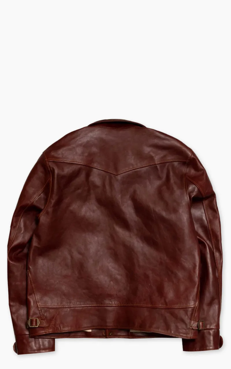 Double Helix Classic 1920s Horsehide Leather Jacket Burgundy sold by Cultizm product image thumbnail 3