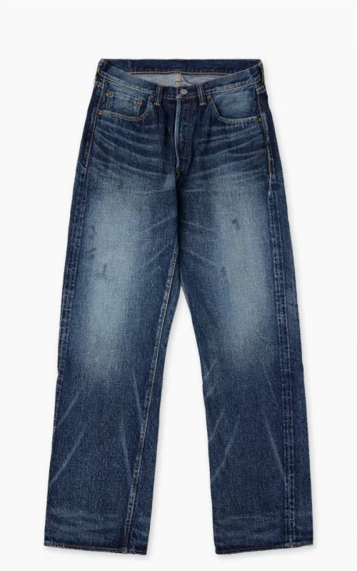 Fullcount 1345-0105 Wide Denim Fear Of The Dark Washed Indigo Blue sold by Cultizm