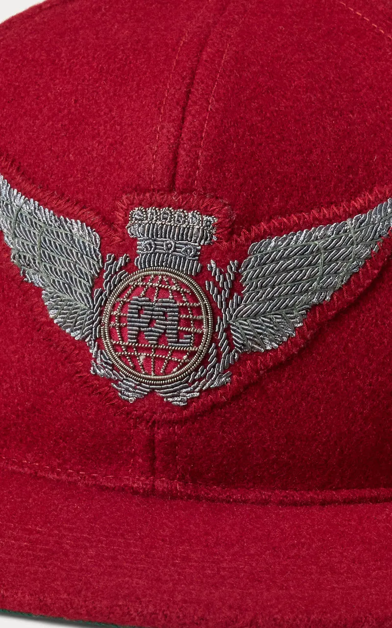 RRL Bullion Wool-Blend Felt Ball Cap Deep Red sold by Cultizm product image thumbnail 2