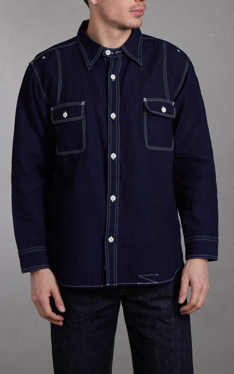 Pherrow's 770WS Denim Work Shirt Indigo sold by Cultizm product image thumbnail 2