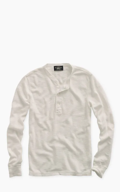 RRL Waffle-Knit L/S Henley Shirt Paper White sold by Cultizm