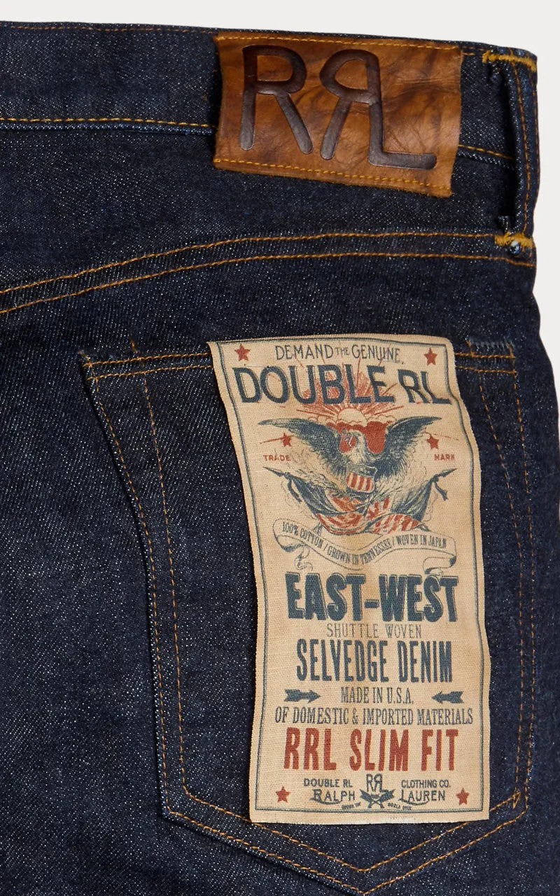 RRL Slim Fit Selvedge Jean Indigo Rinse sold by Cultizm product image thumbnail 5