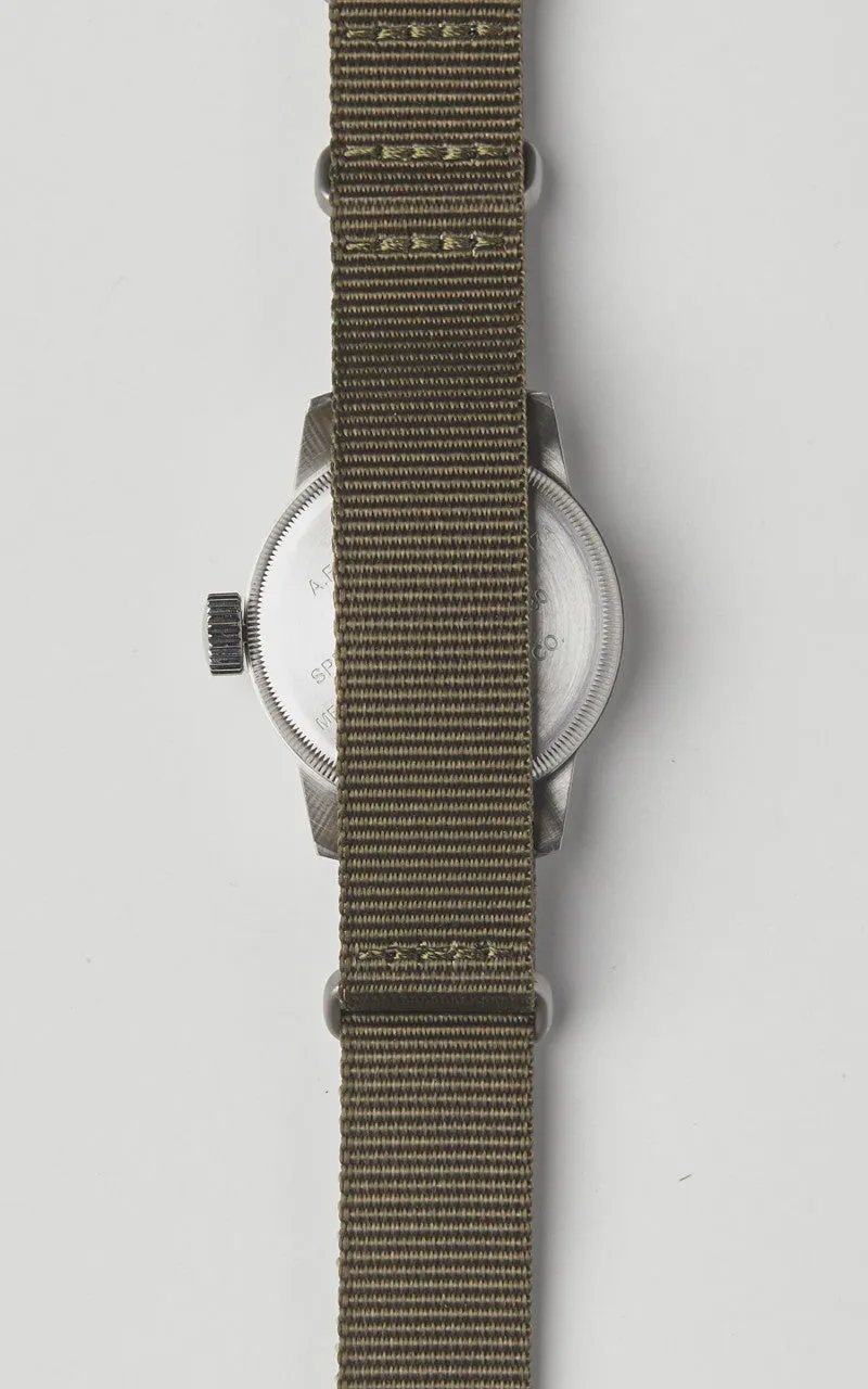 M.R.M.W. A-17 Vintage Military Watch Green Nylon Strap Night & Day sold by Cultizm product image thumbnail 5