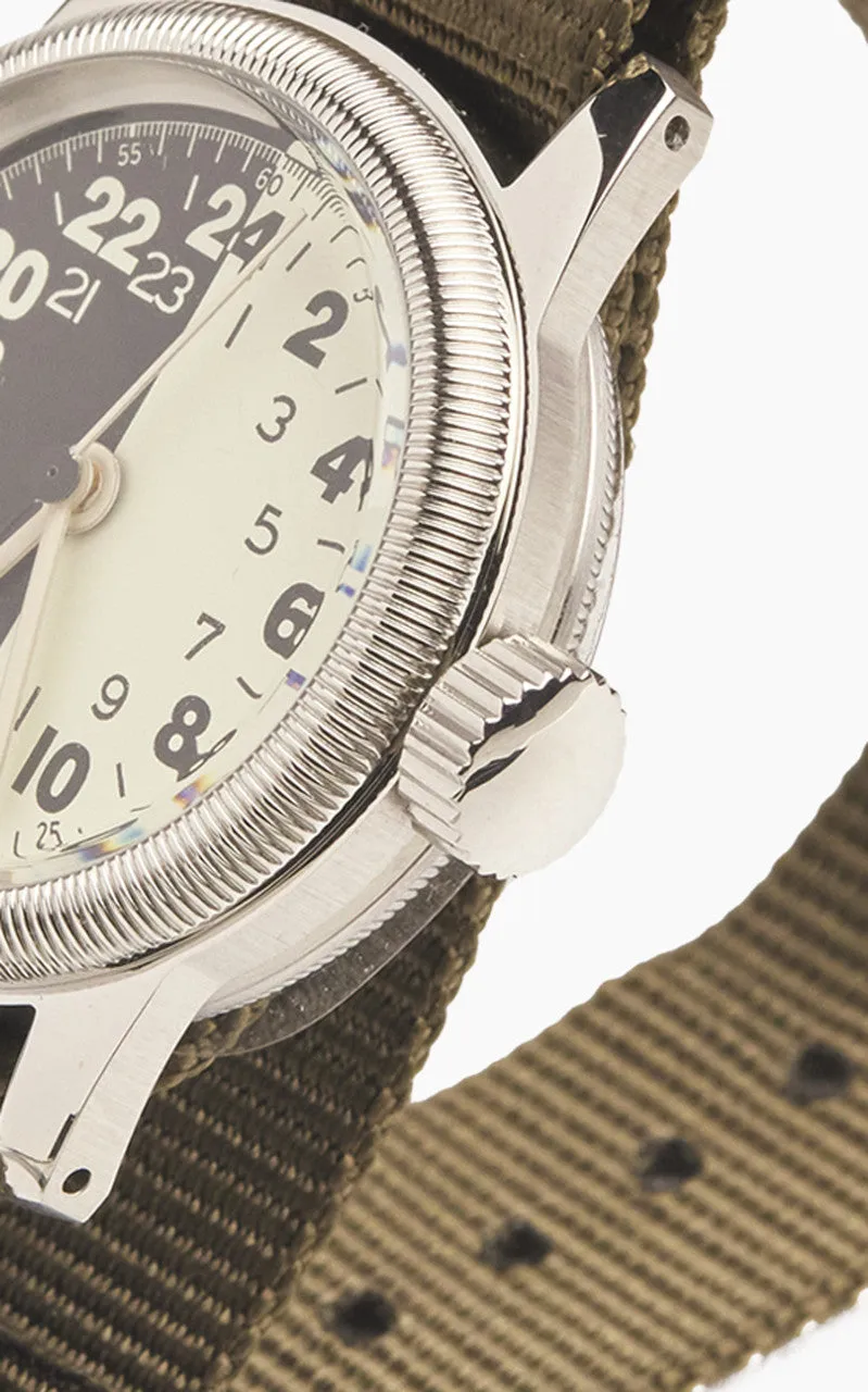 M.R.M.W. A-17 Vintage Military Watch Green Nylon Strap Night & Day sold by Cultizm product image thumbnail 4