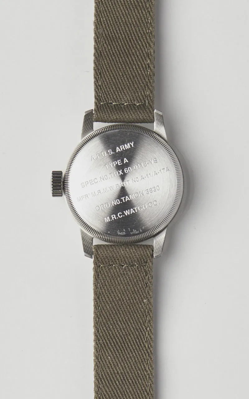 M.R.M.W. A-11 Military Watch 12H Dial Cotton Strap White sold by Cultizm product image thumbnail 5