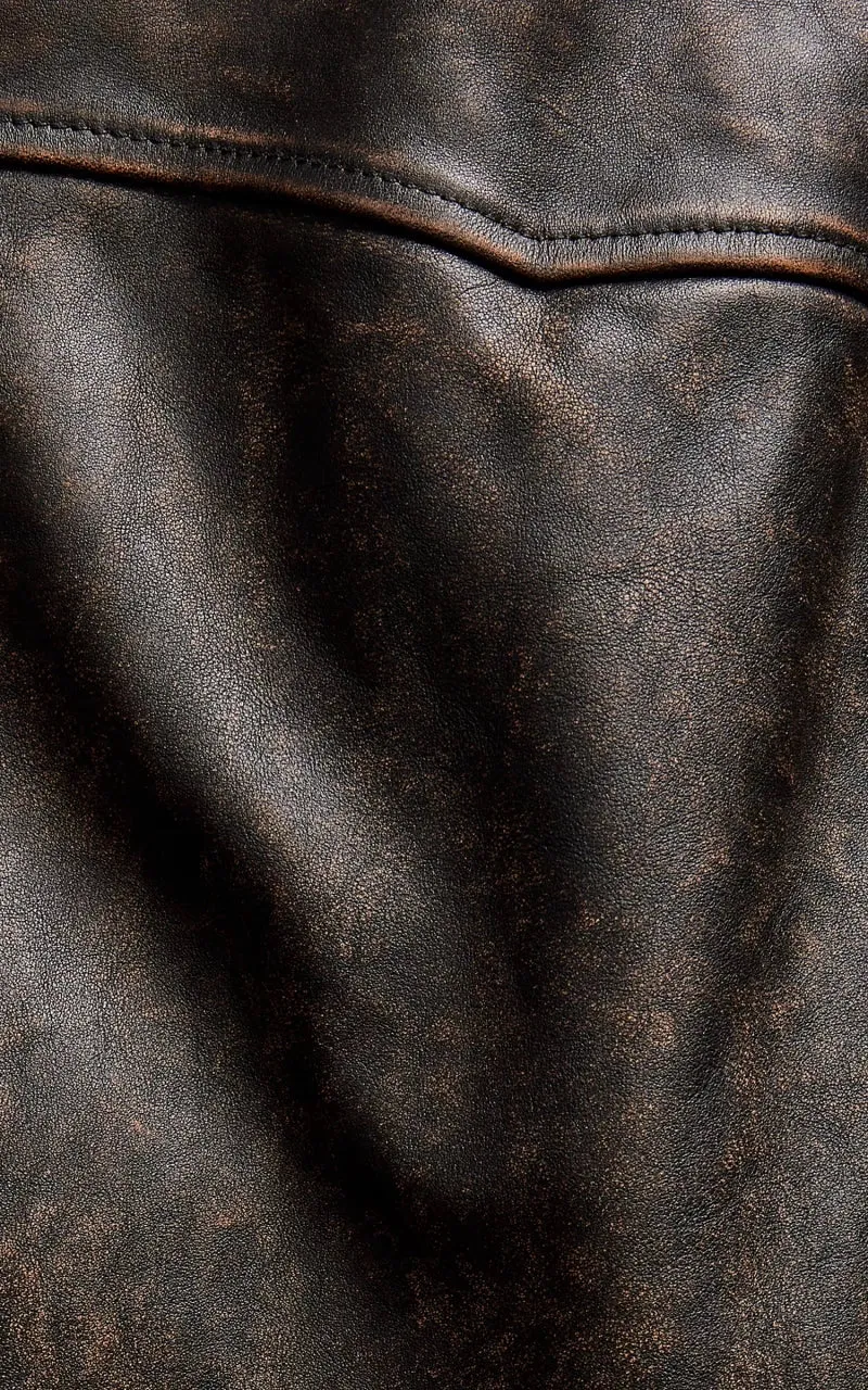 RRL Lynton Moto Leather Jacket Black Over Brown sold by Cultizm product image thumbnail 5