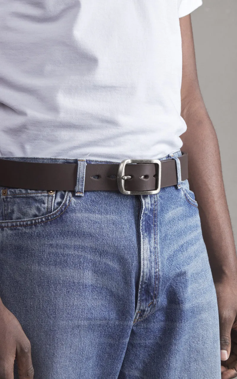 Naked & Famous Denim Thick Belt Bovine Leather 7mm Brown sold by Cultizm product image thumbnail 2