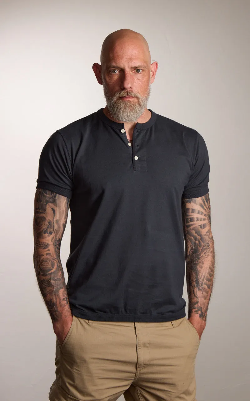 Fullcount 5222H-21 Flat Seam Heavyweight Henley T-Shirt Ink Black sold by Cultizm product image thumbnail 2