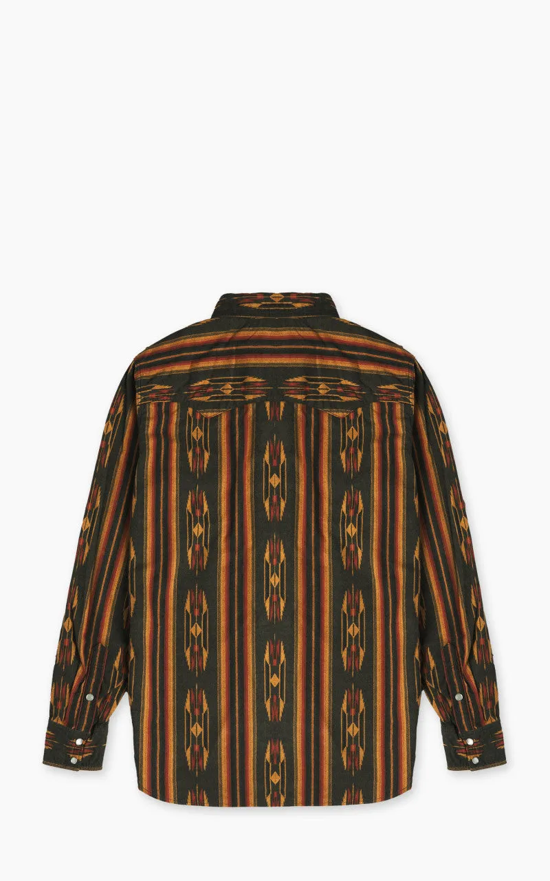 The Flat Head FN-SCW-018L Native Border Striped Flannel Western Shirt Black sold by Cultizm product image thumbnail 5