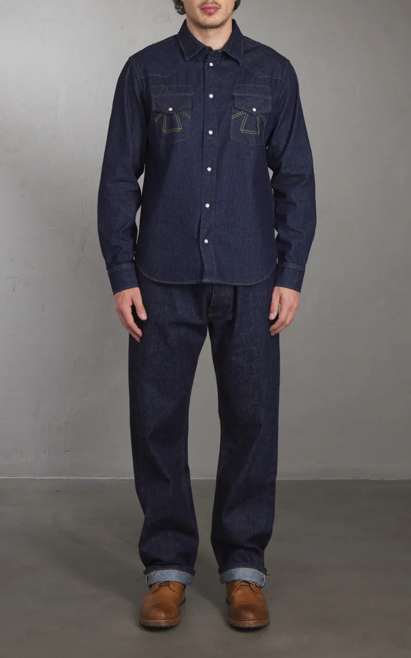 Eat Dust Western Texas Denim Shirt Indigo sold by Cultizm product image thumbnail 4