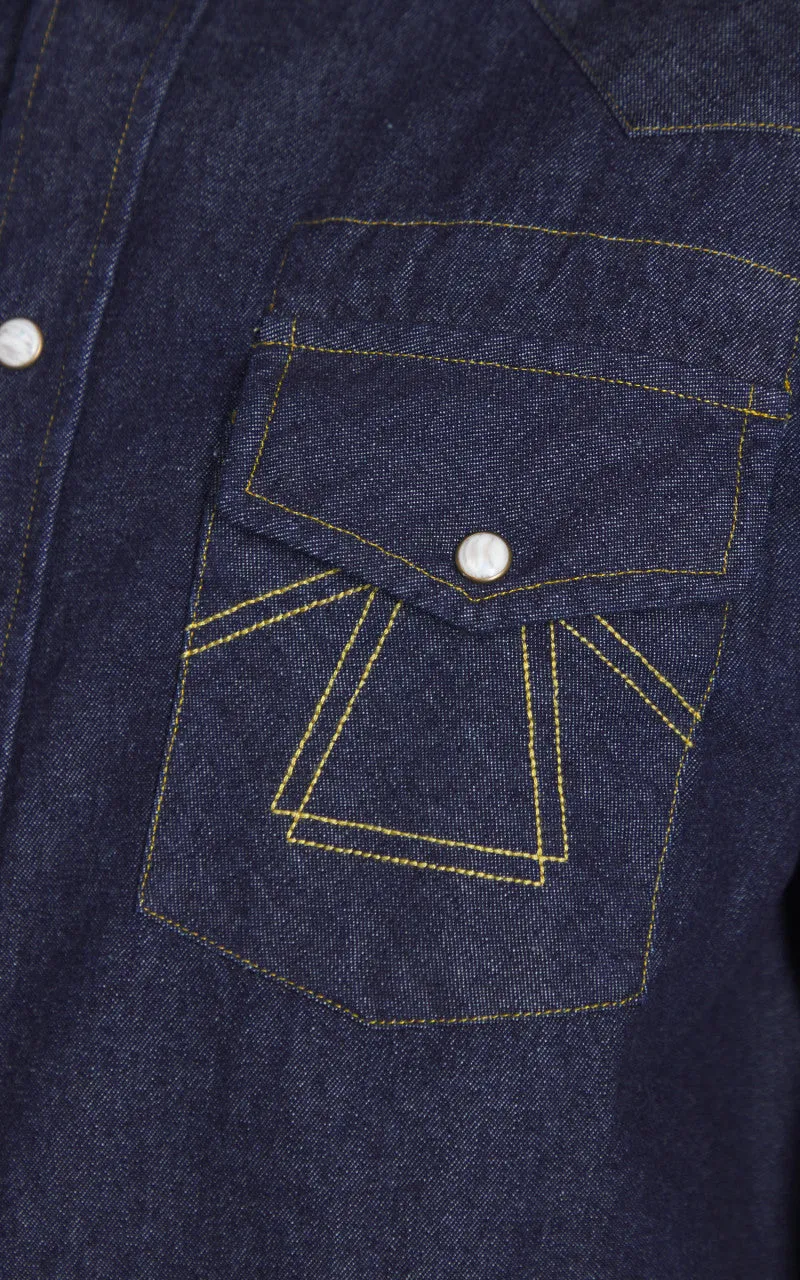 Eat Dust Western Texas Denim Shirt Indigo sold by Cultizm product image thumbnail 5