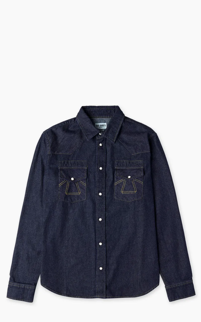 Eat Dust Western Texas Denim Shirt Indigo sold by Cultizm