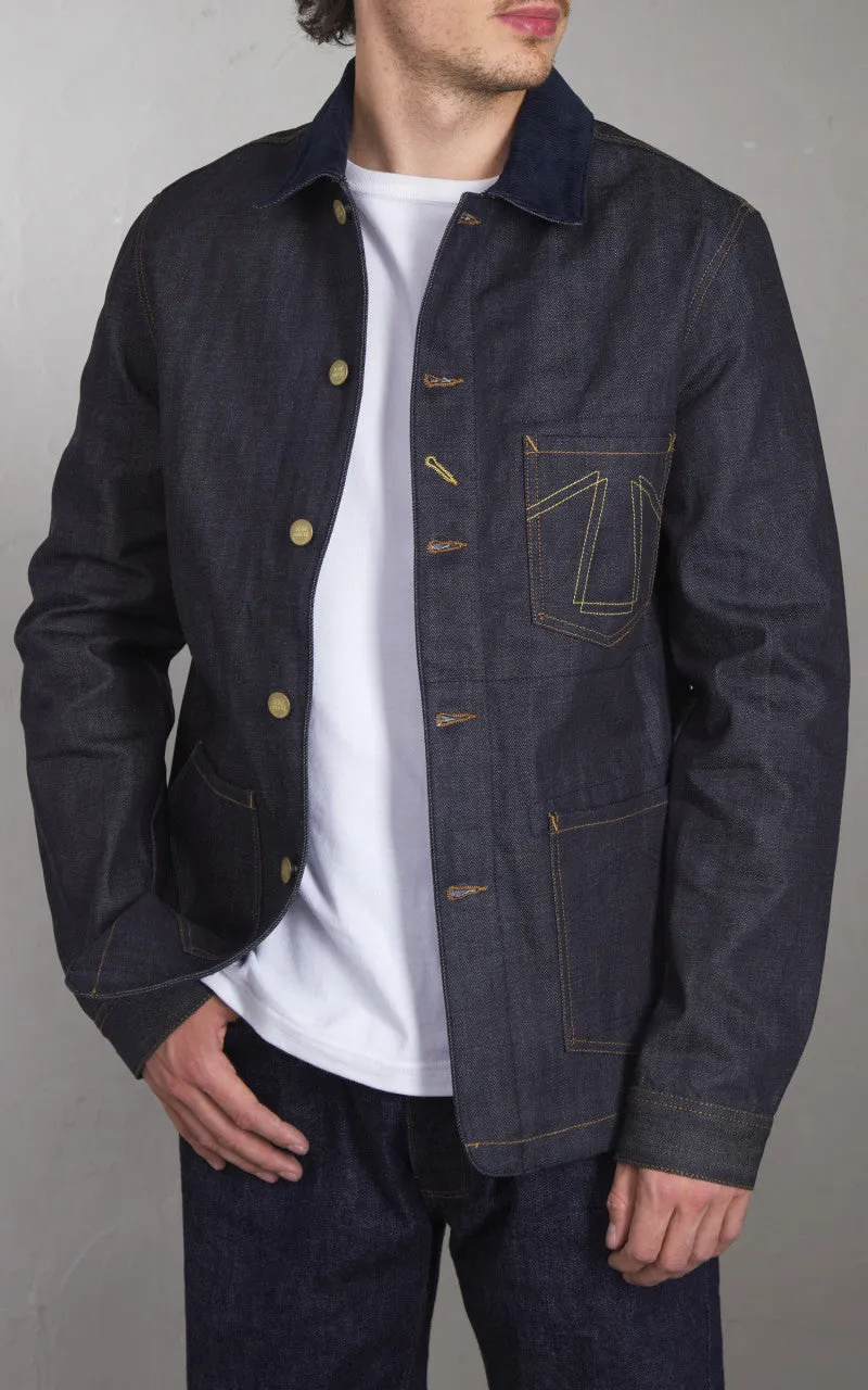 Eat Dust Fit 673 Chore Jacket Selvedge Denim Indigo Blue 13.75oz sold by Cultizm product image thumbnail 2