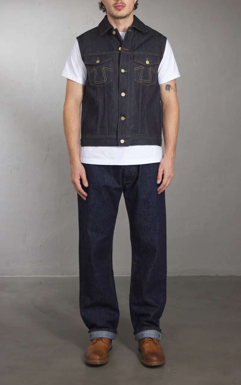 Eat Dust Fit 736 Biker Denim Vest Indigo Blue 13.75oz sold by Cultizm product image thumbnail 4