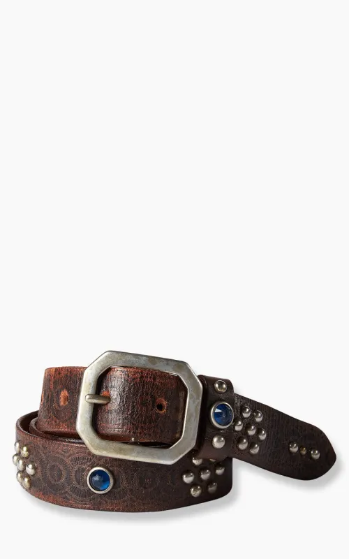 RRL Rasco Studded Leather Belt Vintage Black sold by Cultizm