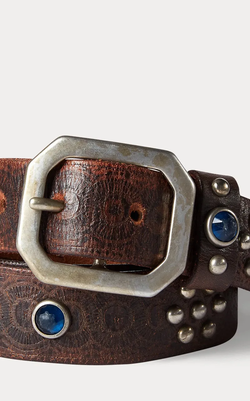RRL Rasco Studded Leather Belt Vintage Black sold by Cultizm product image thumbnail 2